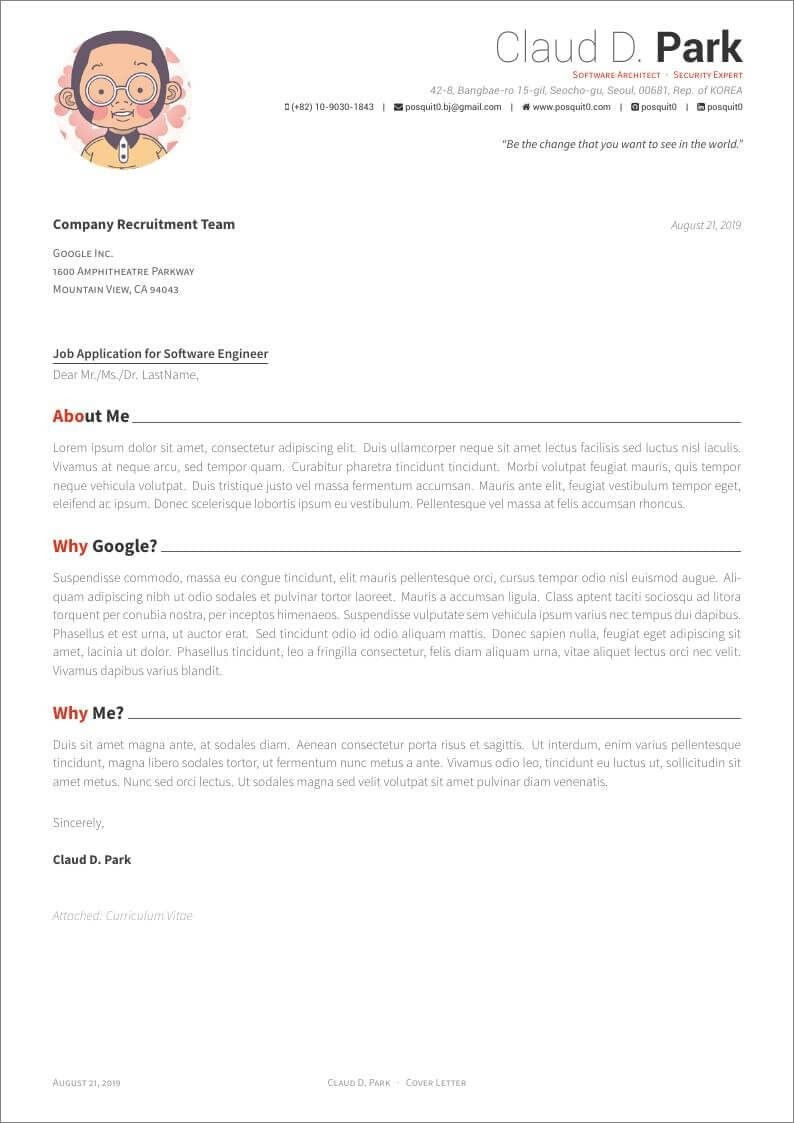 latex cover letter template