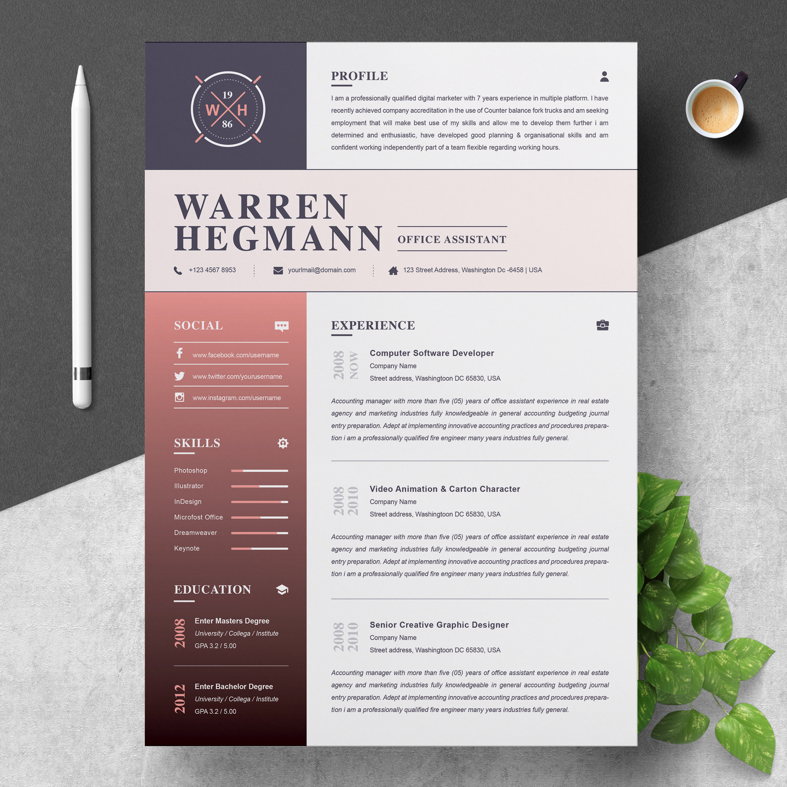 resume template modern creative