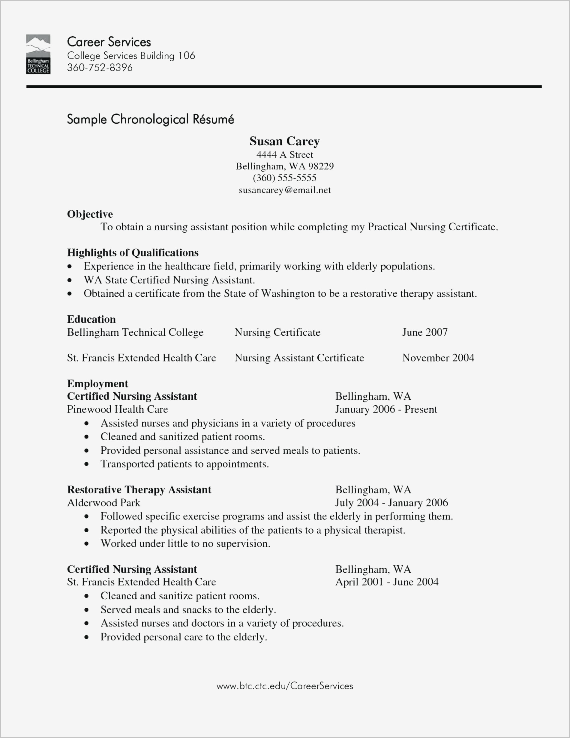 resume examples for nurses assistant