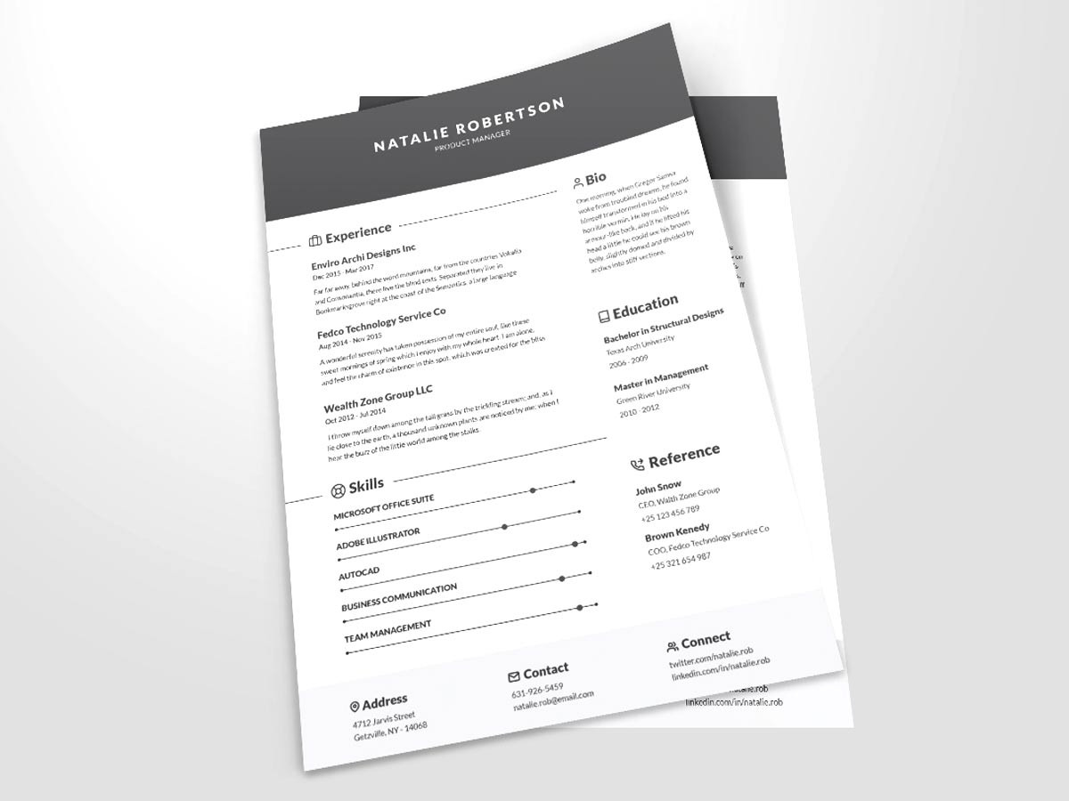 clean cv template word free