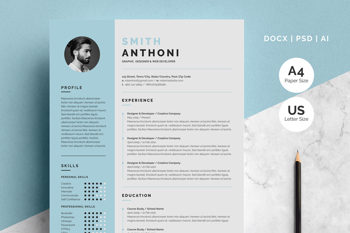 2 pages resume template