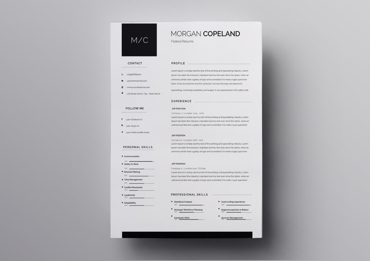 pages resume templates