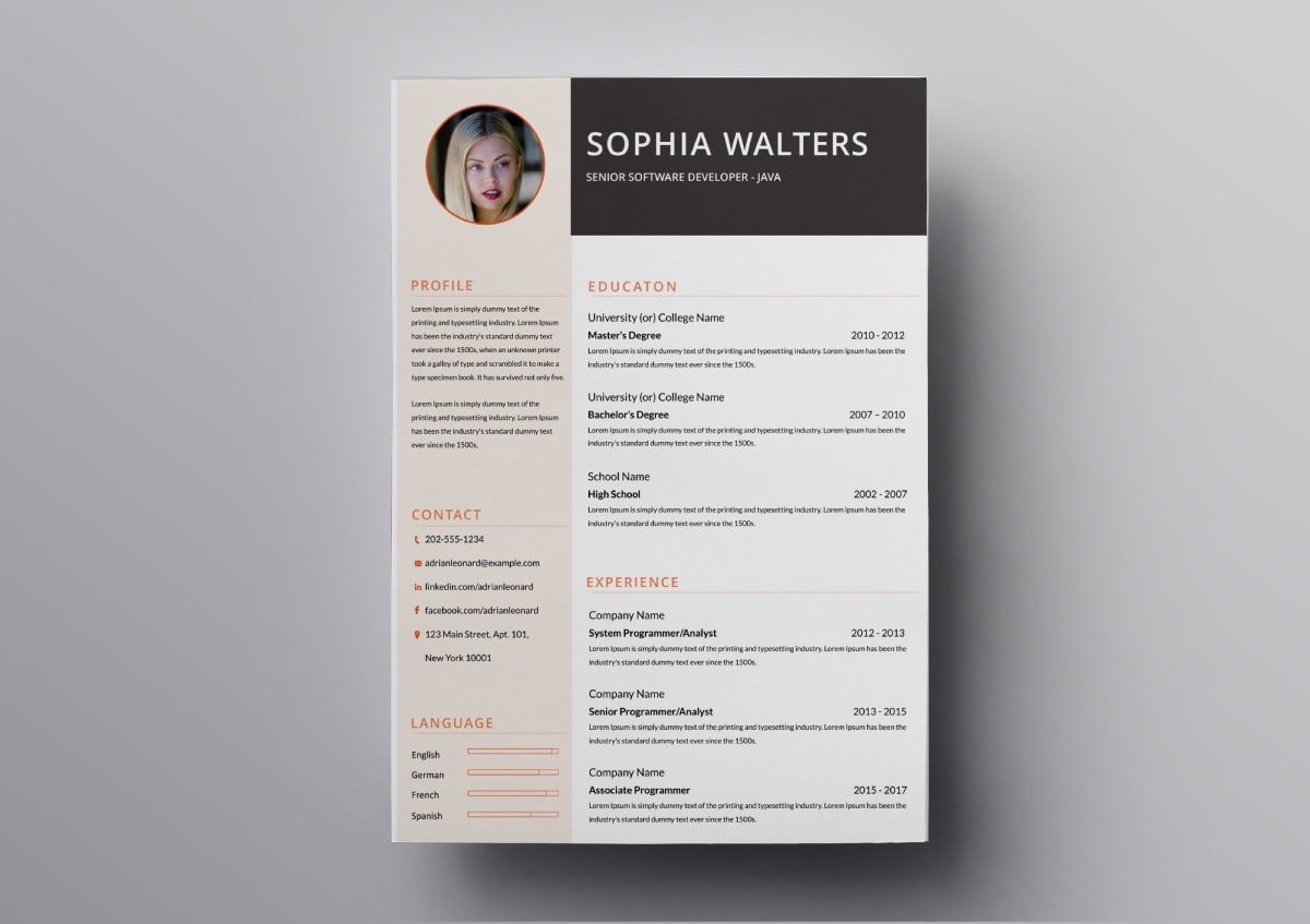 pages resume templates