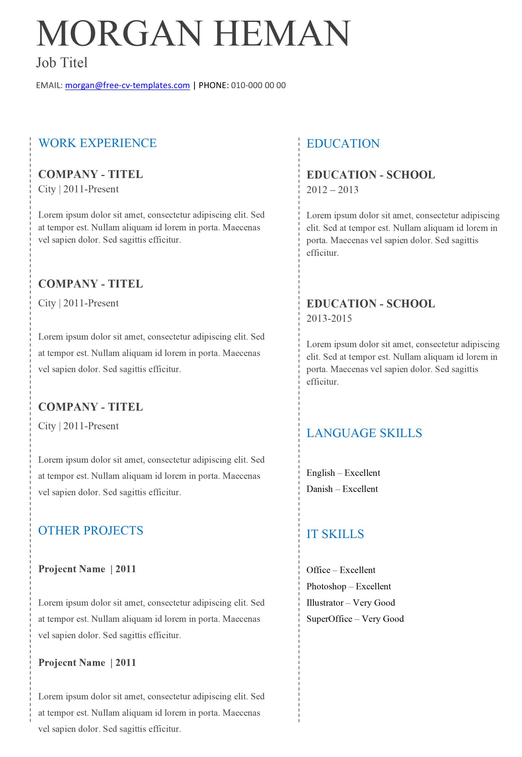 simple basic cv templates