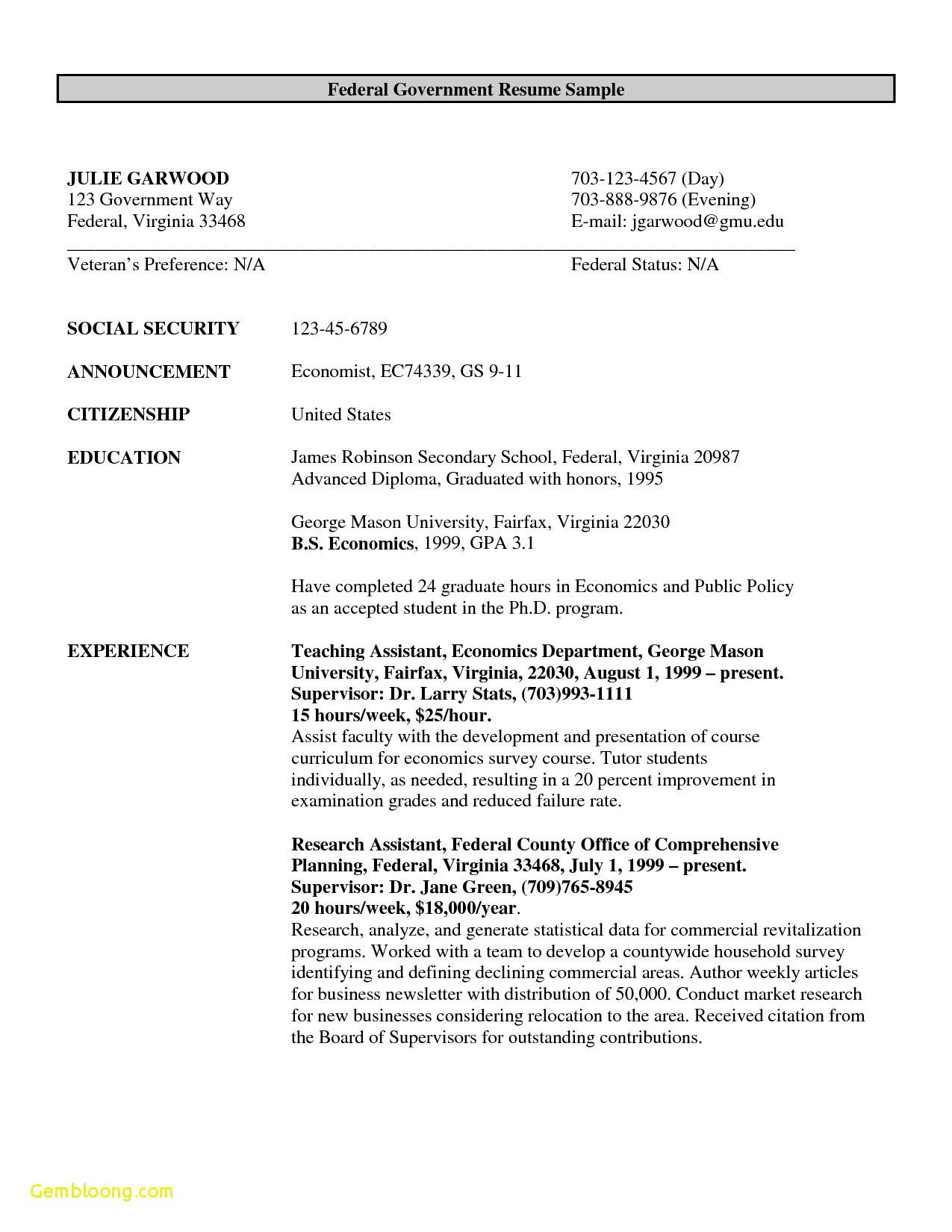 fre resume templates for government jobsml