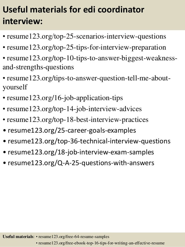 top 8 edi coordinator resume samples