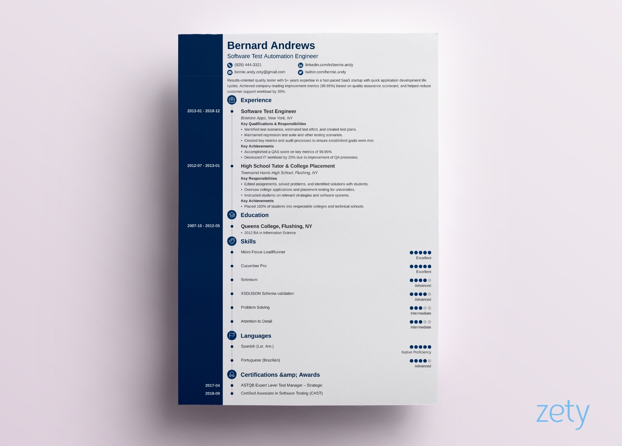 one page resume templates