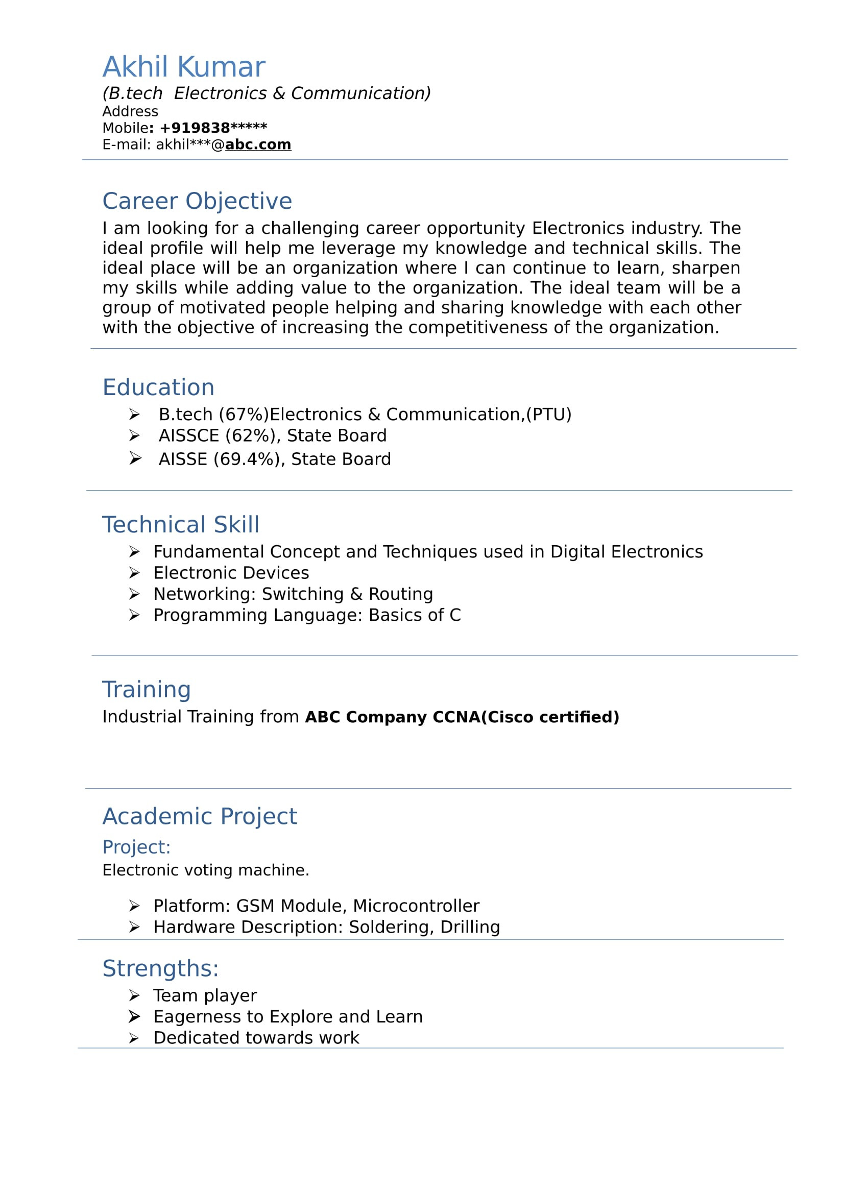 instrumentation engineer resume for fresher pdfml