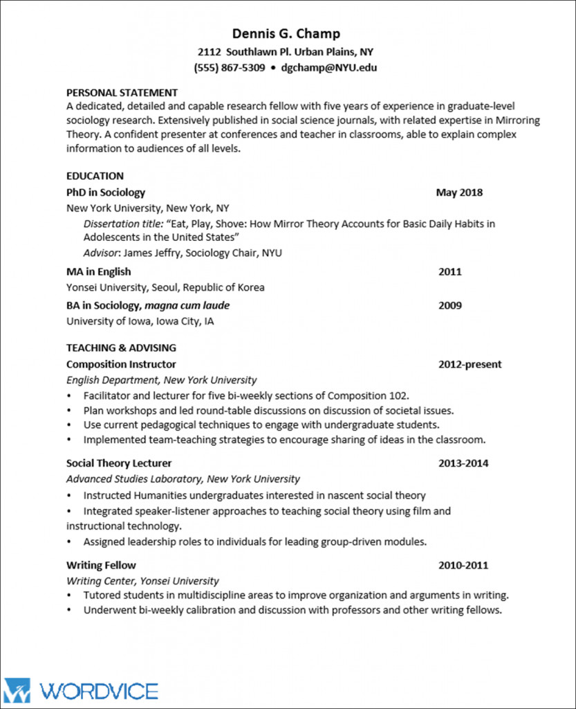 sample resume cv opening paragraph examples