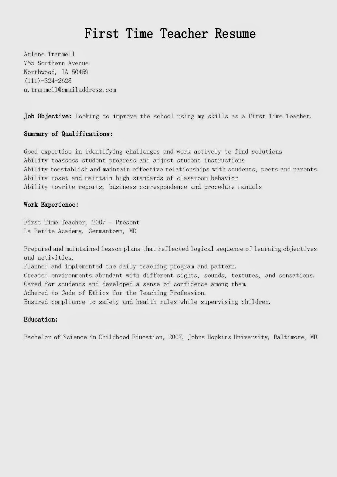 job application job seeker resume sample