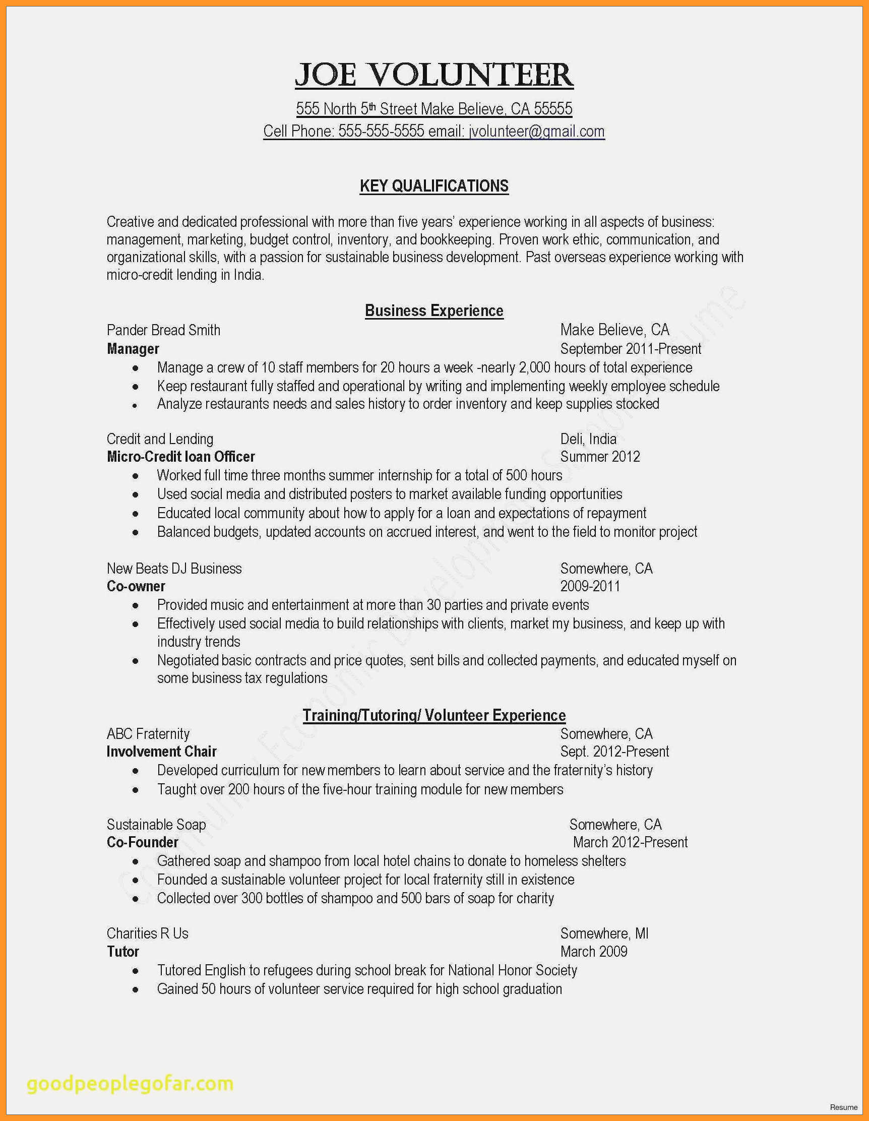 resume examples for part time job