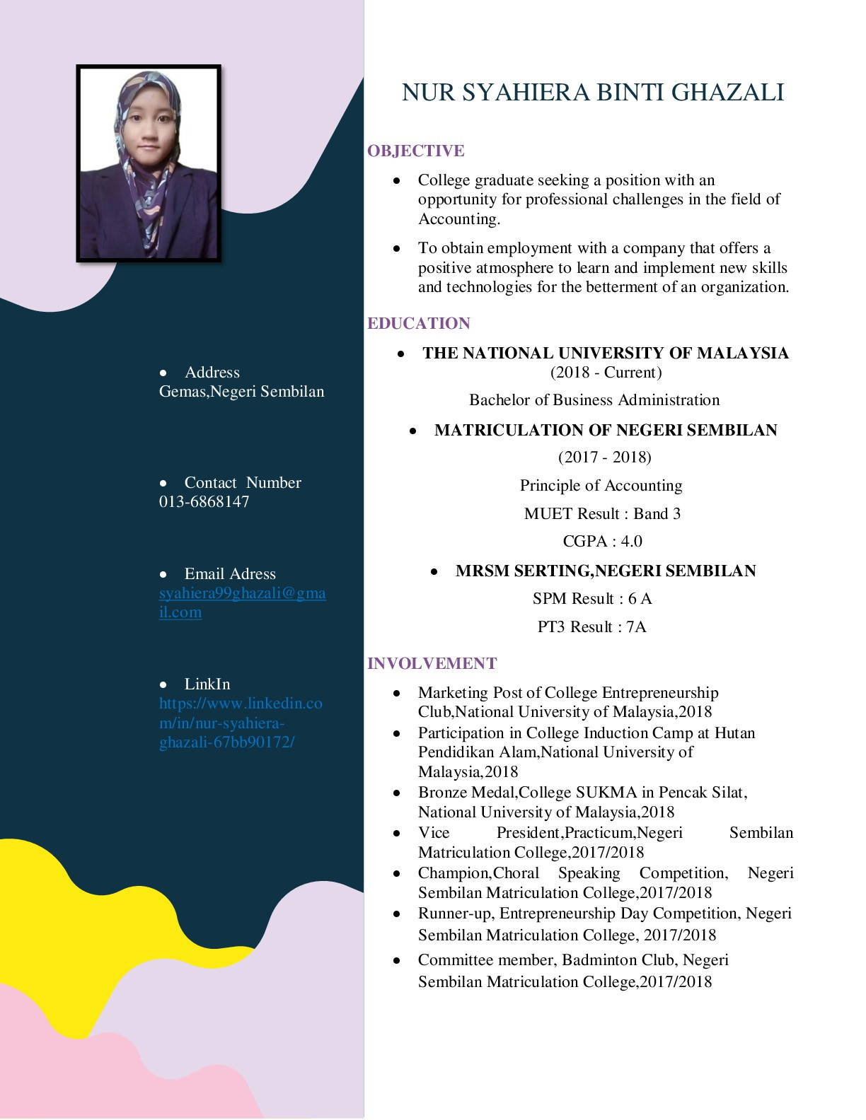 resume for fresh graduate malaysiaml