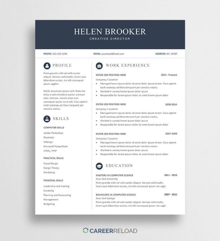 Resume Template for Students Free Download Free Cv