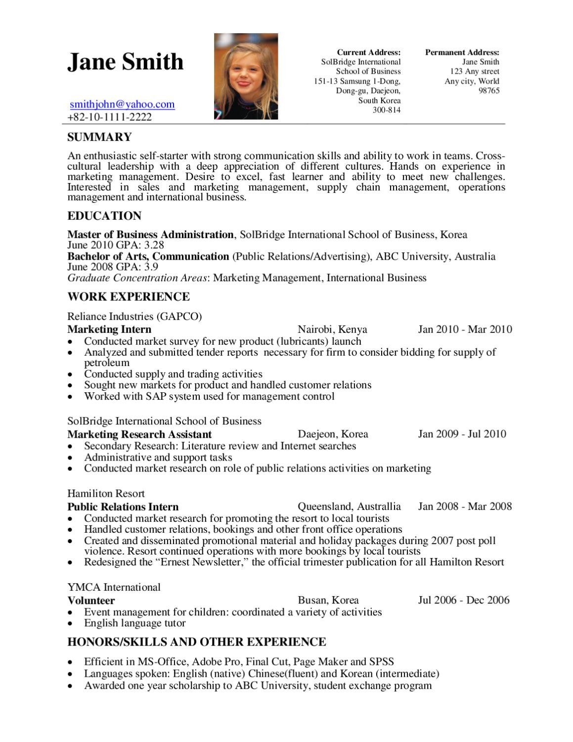 solbridge resume template