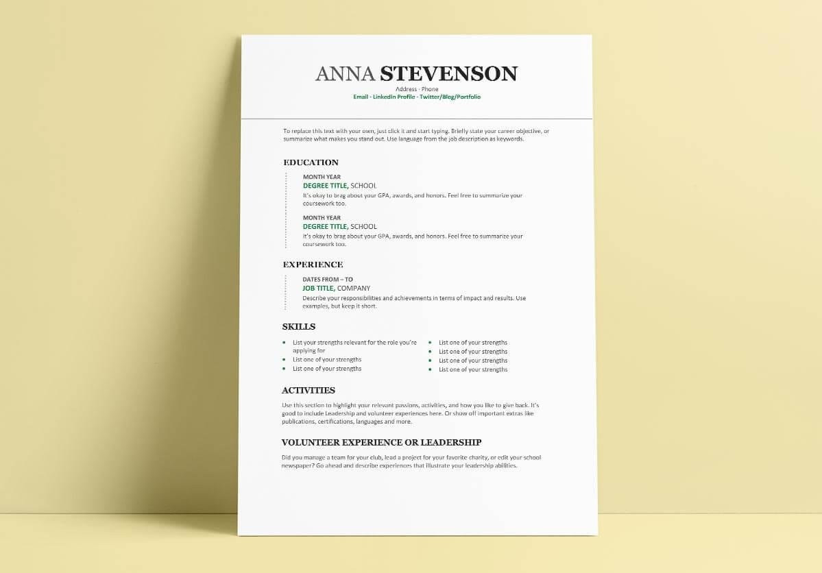 student resume templates