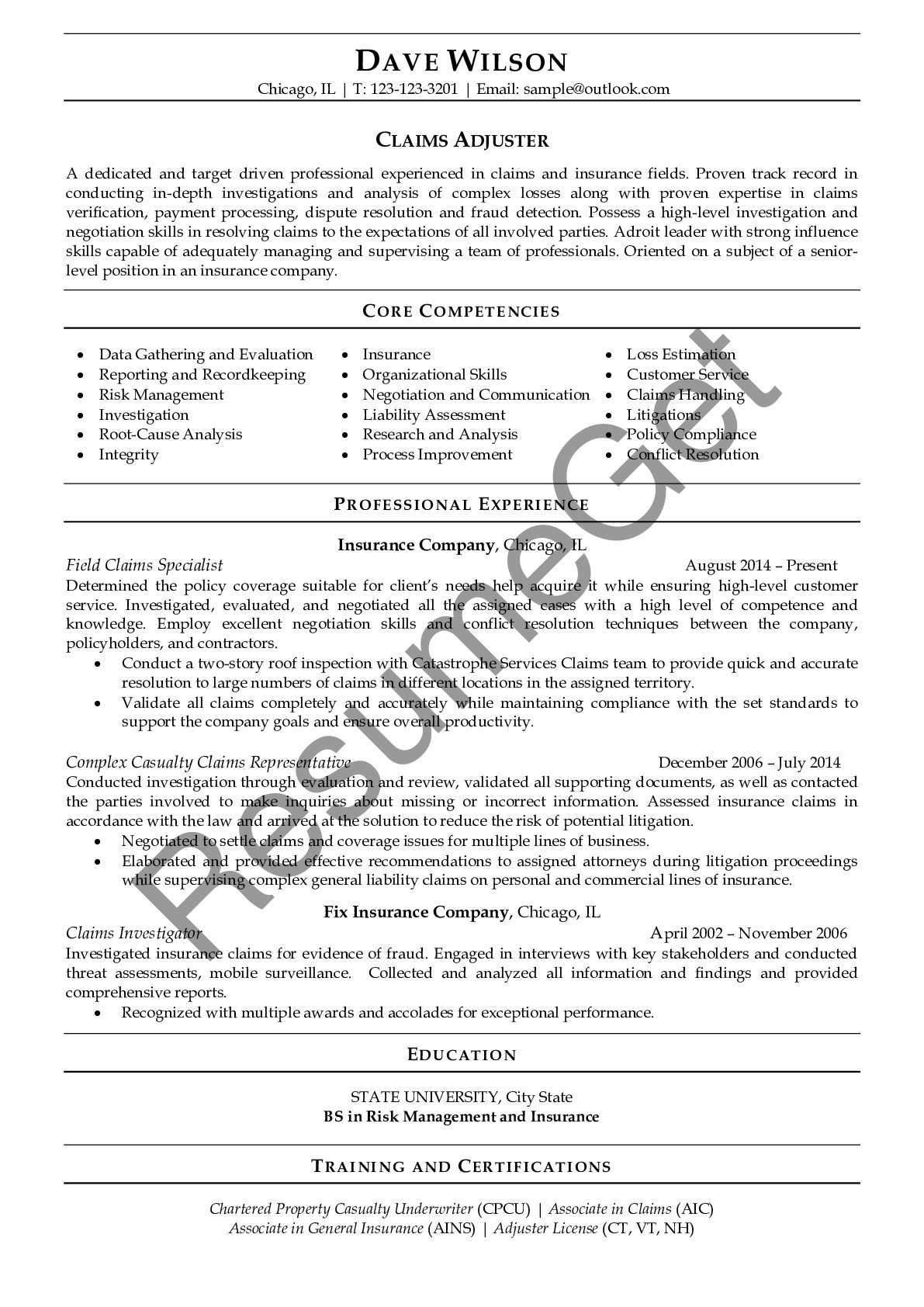 claims adjuster