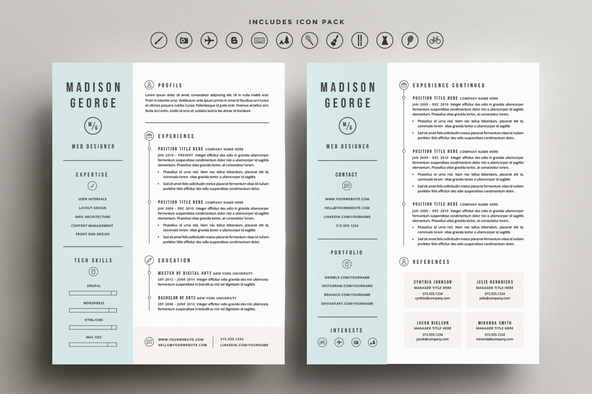 5 clean creative resume templates