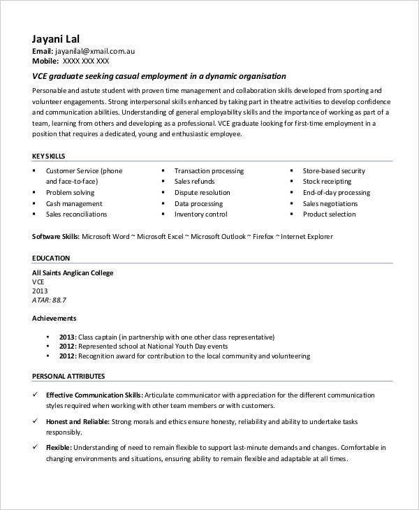 first job resume templates