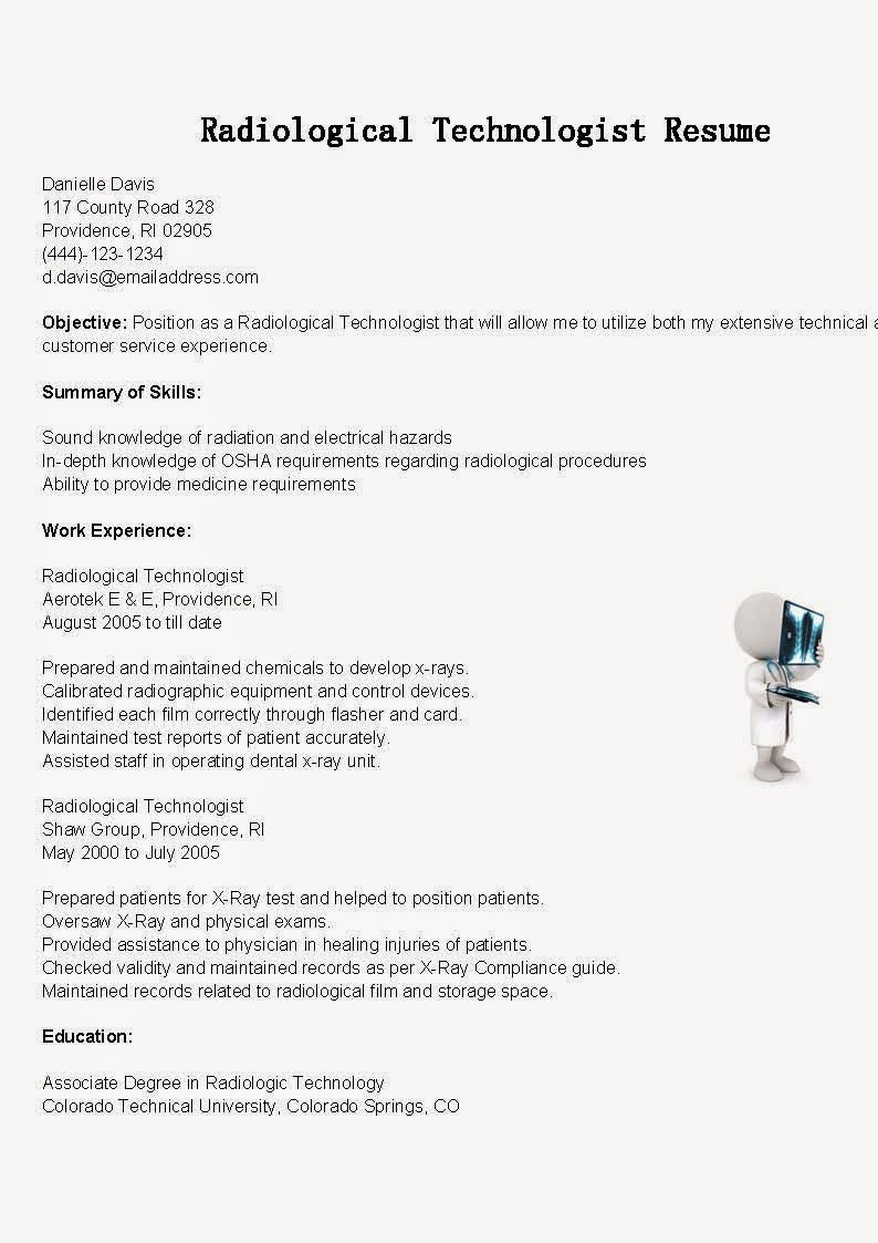 resume cover letter for radiologic technologistml