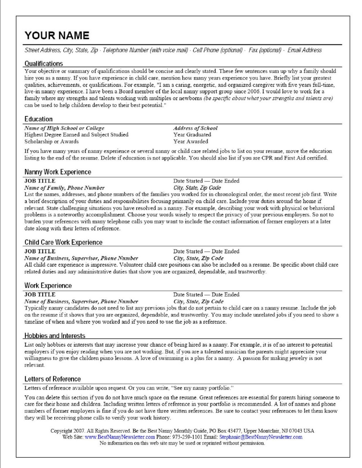 324 sample resume for caregiver for an elderlyml