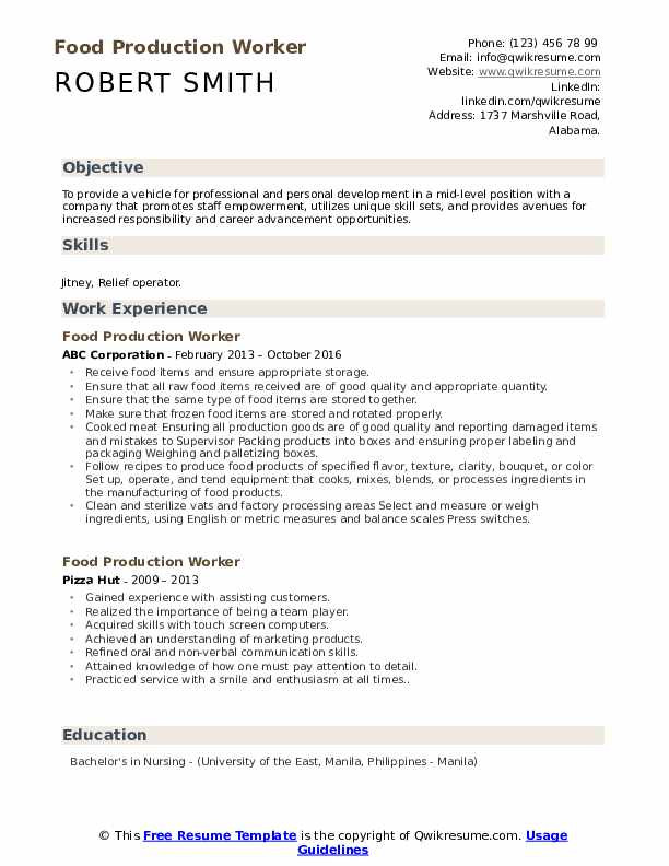 food production worker