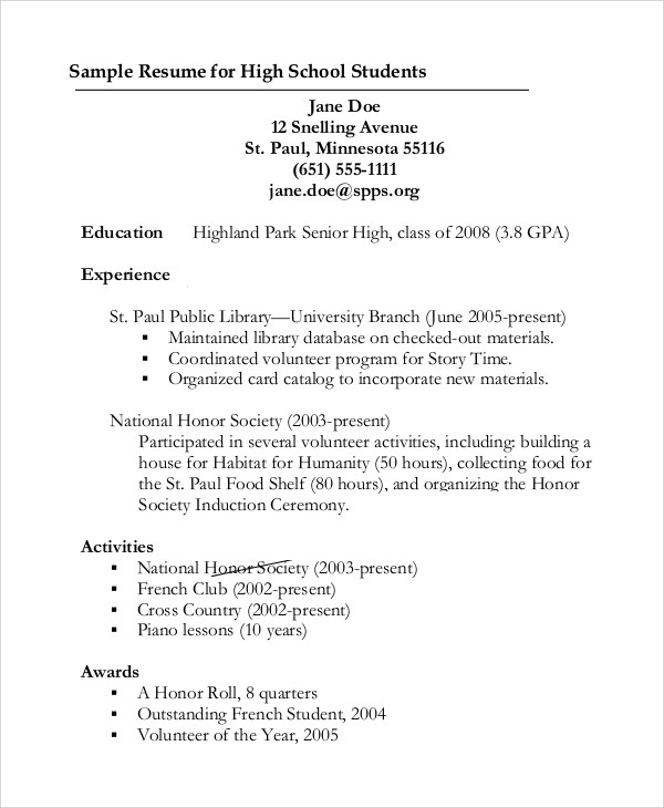 Sample Resume for Highschool Graduate with Little Experience Free 9 Sample Graduate School Resume Templates In Pdf