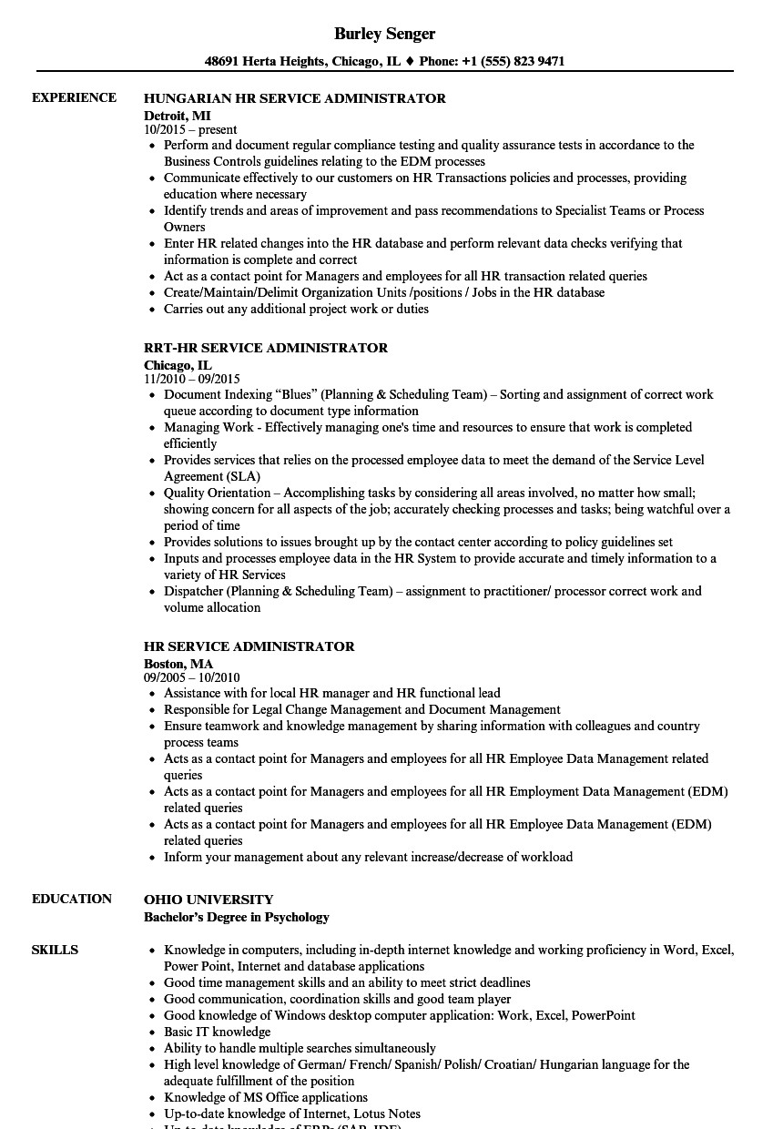 sample resume for hr and admin executive