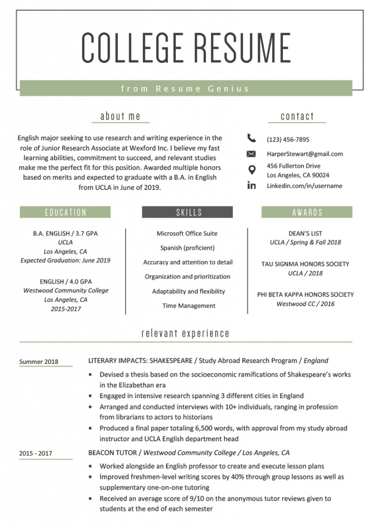 Sample Resume for On the Job Training Student College Student Resume for Part Time Job Fotolip