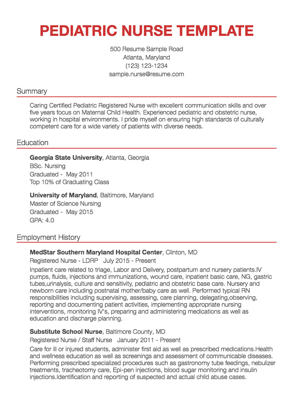 registered nurse cv sampleml