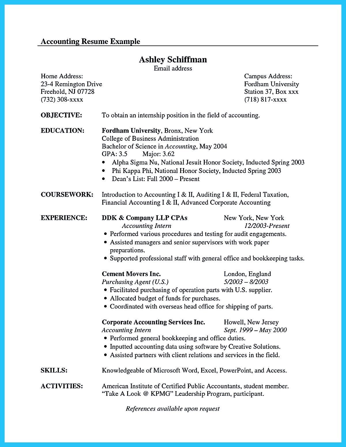 15 accounting resume sample for fresh graduate