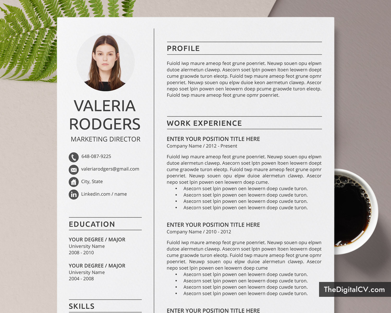 simple cv template for microsoft word professional curriculum vitae 1 page 2 page 3 page resume template job winning resume modern and creative resume template design teacher resume