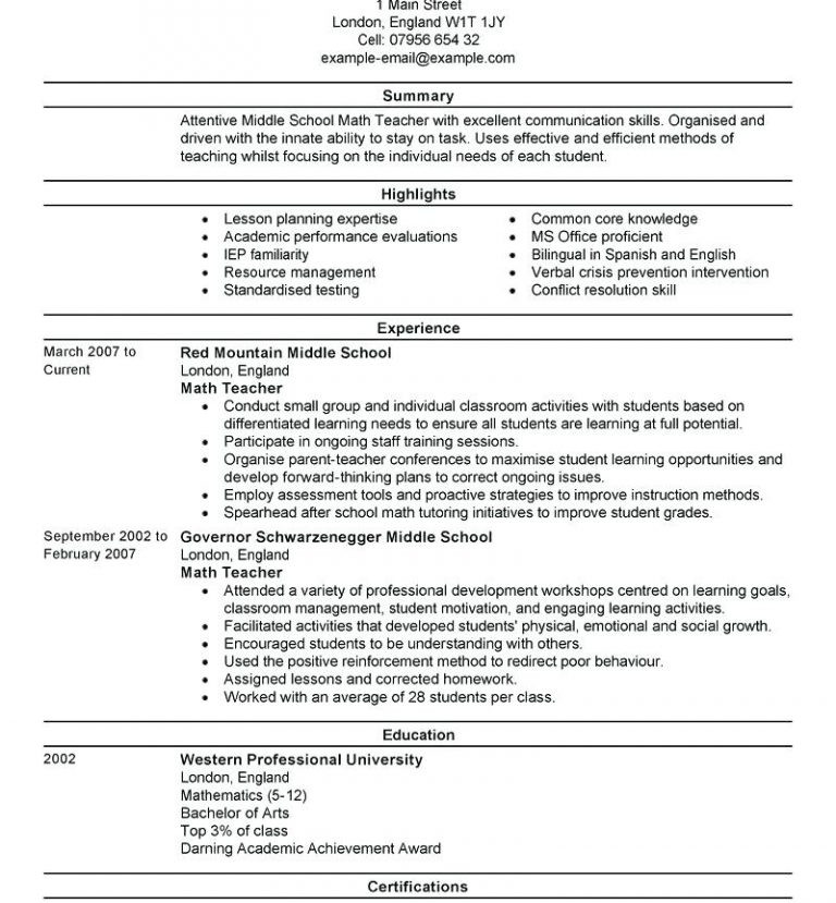 9 10 teacher resume samples with no experience