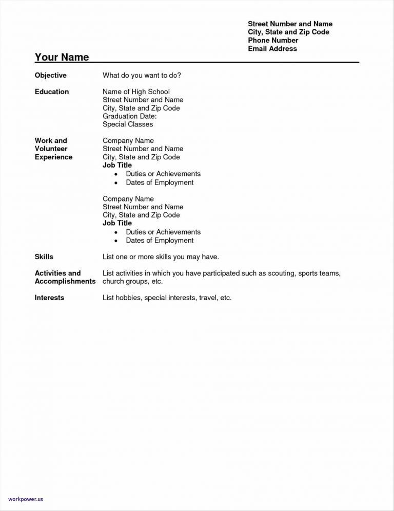 teenager high school student resume with no work experience