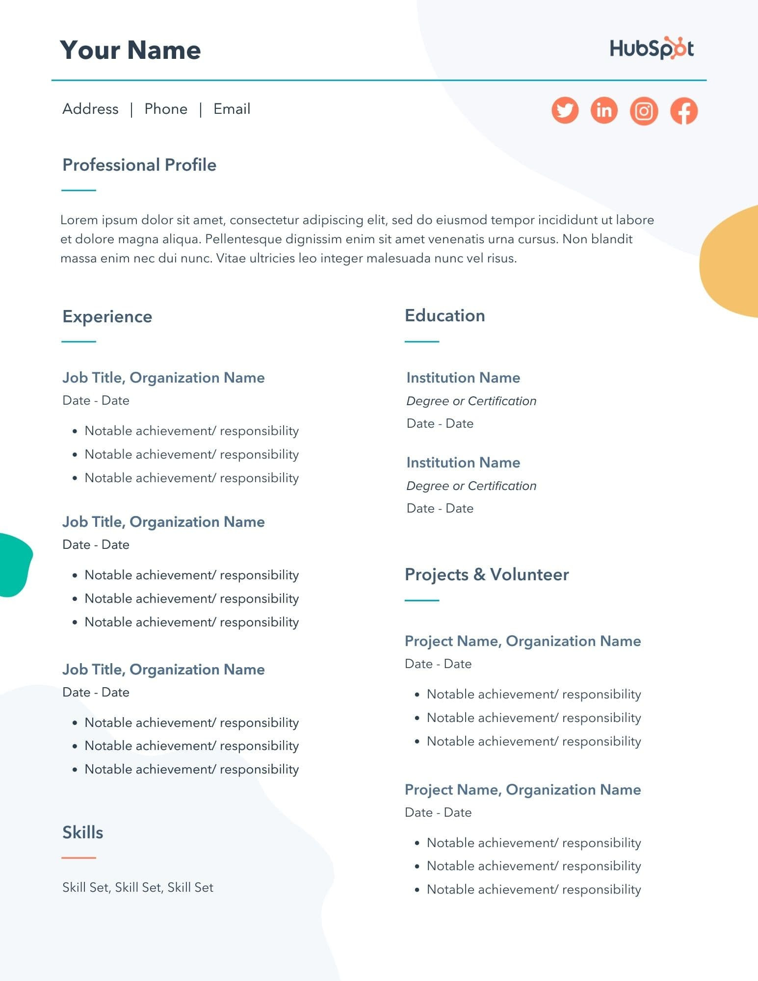 resume templates word