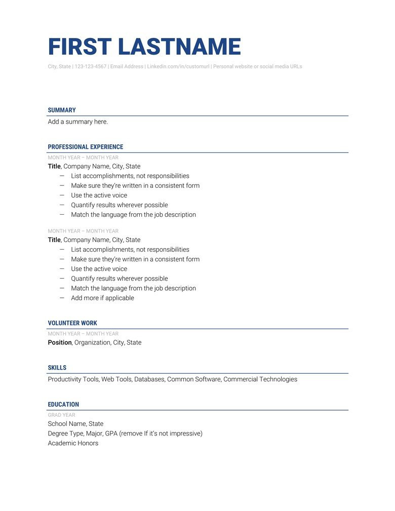 Up to Work Free Resume Template the Free Resume Template to Help You Get A Job the Muse