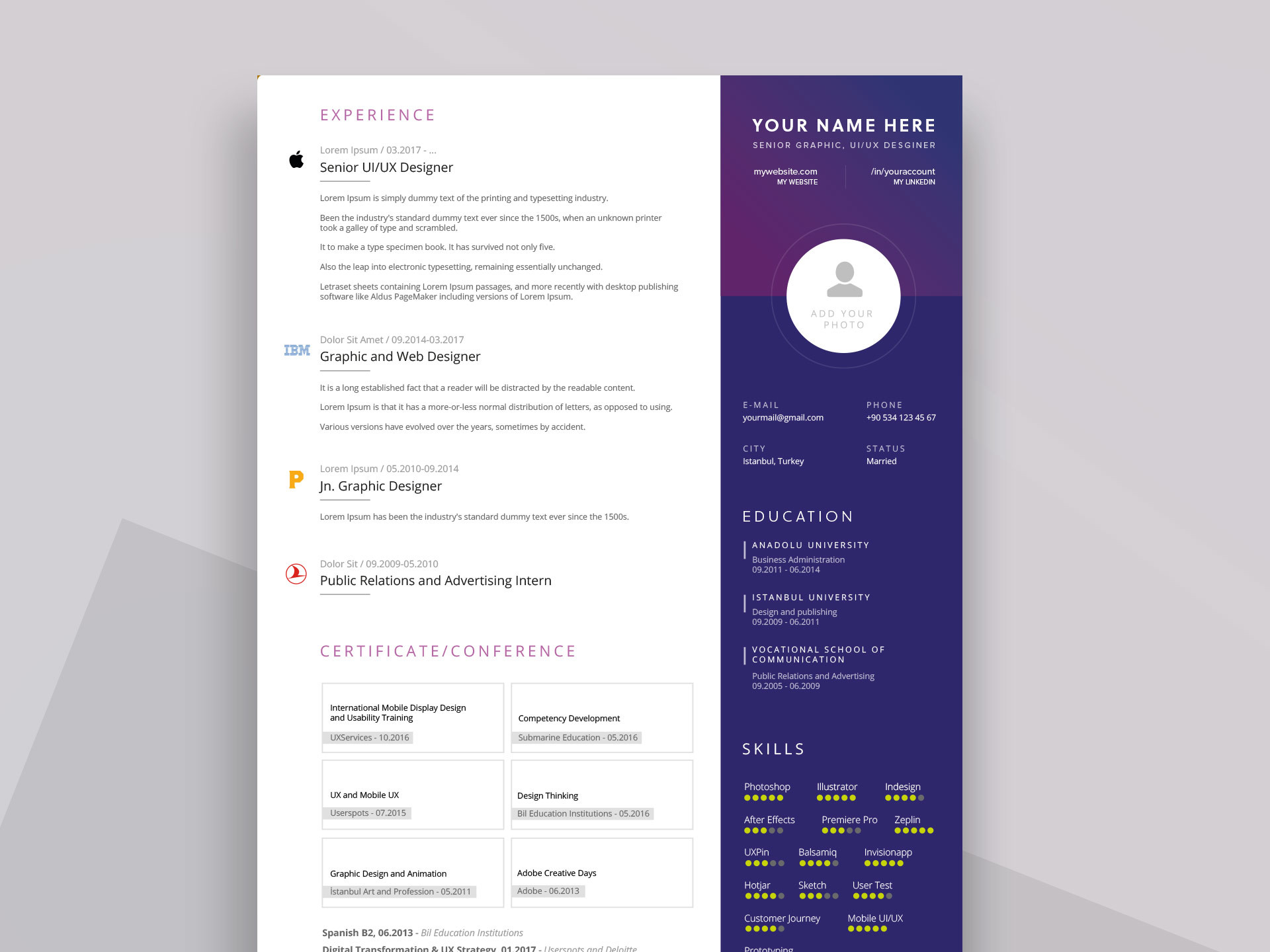 ppt resume template free
