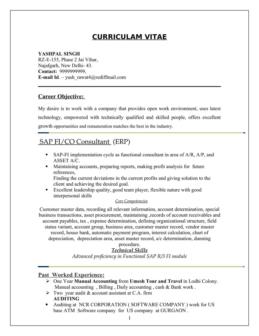 1 Year Experience Resume Sample for Accountant 20lancarrezekiq Accountant Resume Cv format In Word (.docx) Free Download