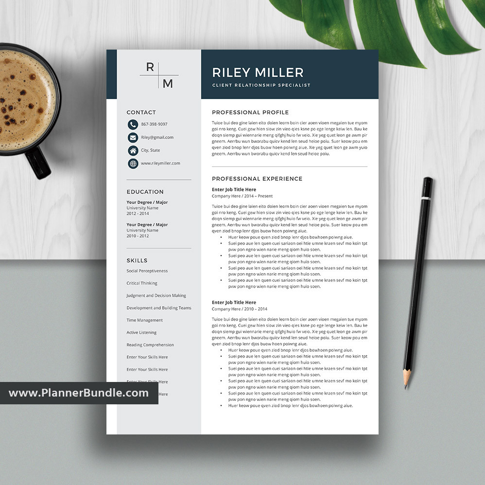 professional resume template cv template word creative modern resume cover letter instant the riley resume