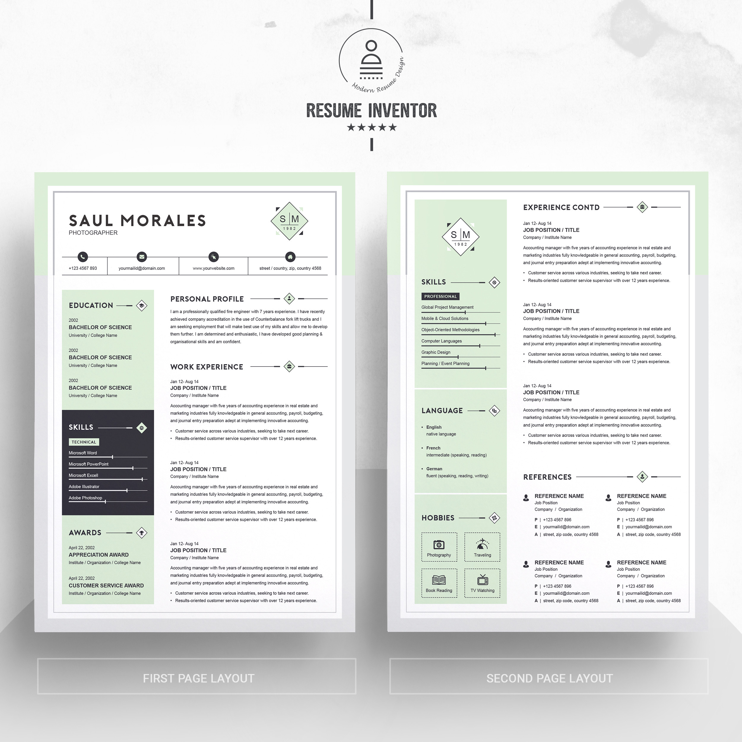 resume template 3 page cv template