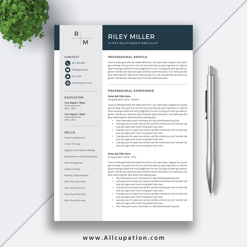 best selling editable word resume template and cover letter for instant the riley
