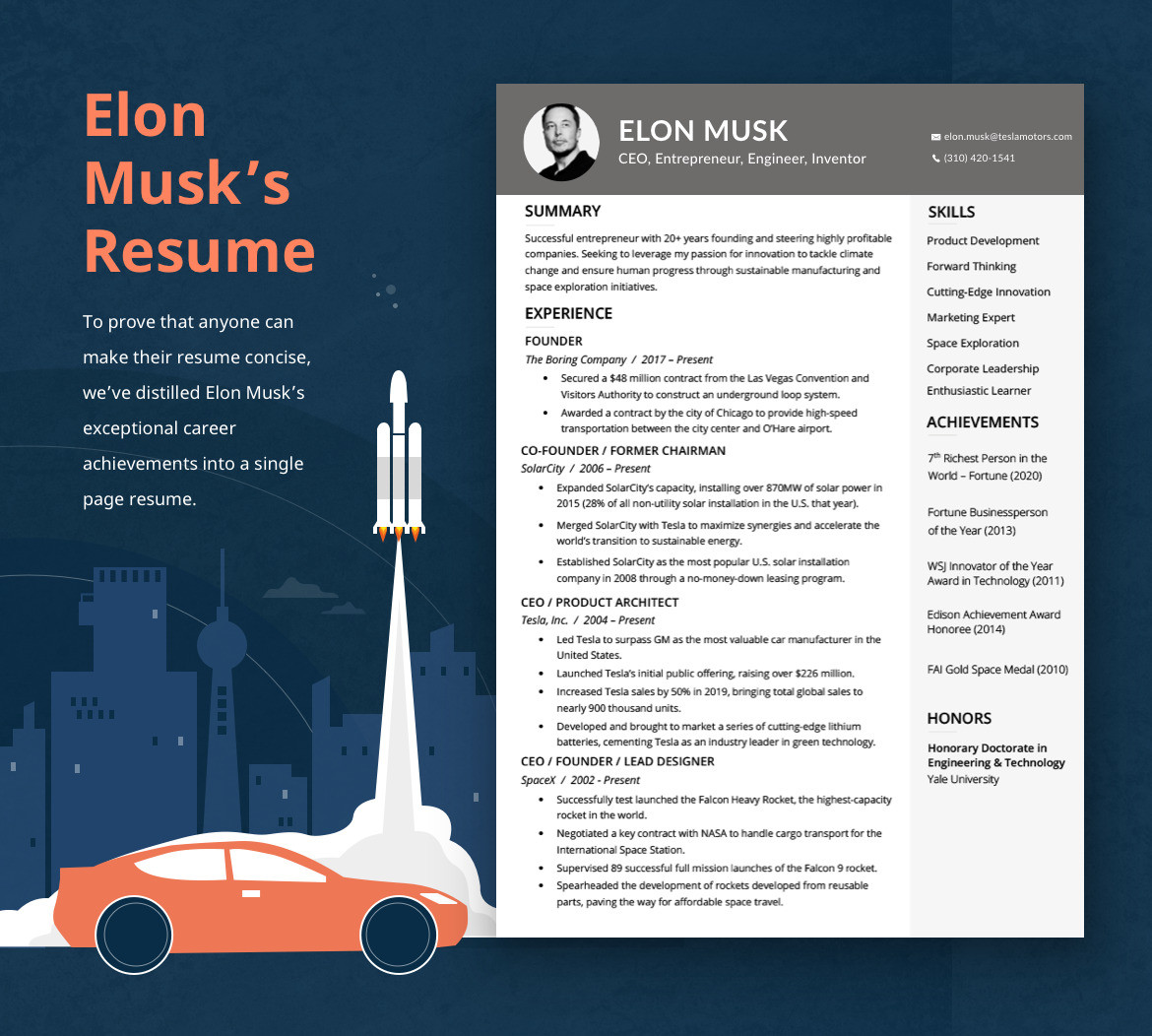 elon musk resume