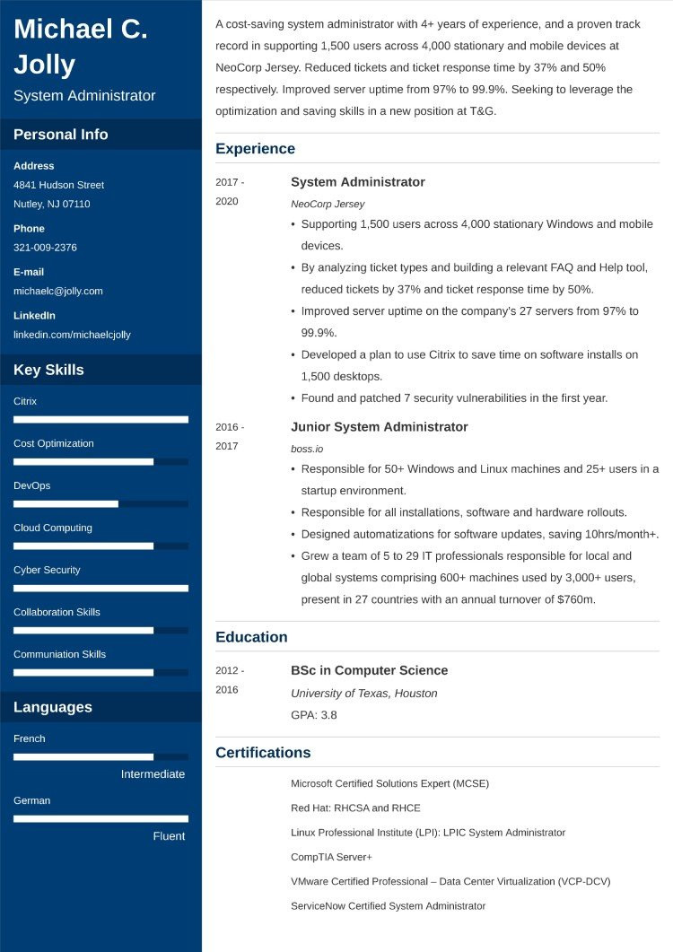 Entry Level Network Administrator Resume Samples System Administrator Resumeâsample and 25lancarrezekiq Writing Tips