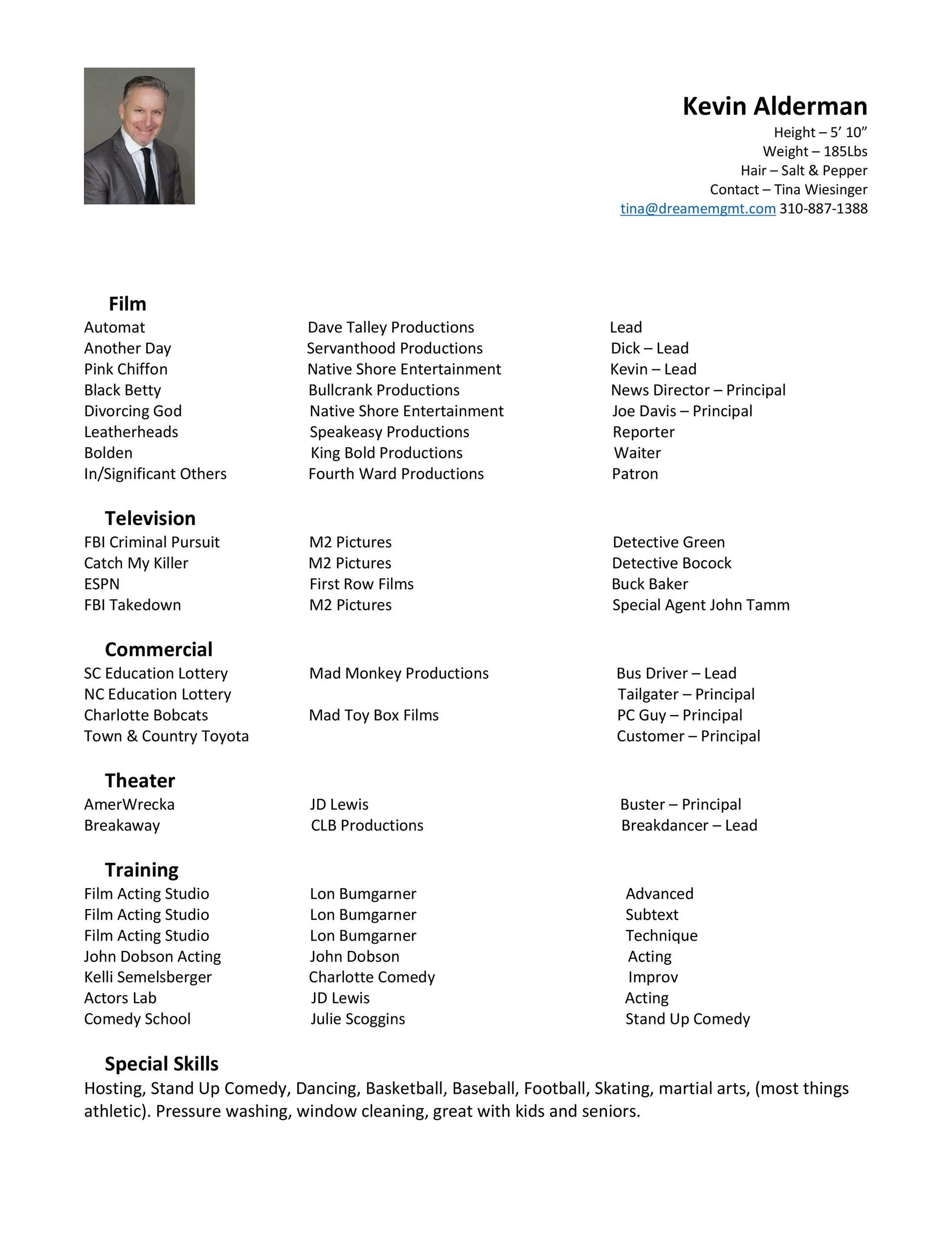 acting resume templates