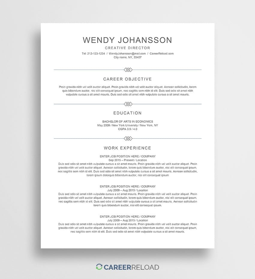 resume template wendy