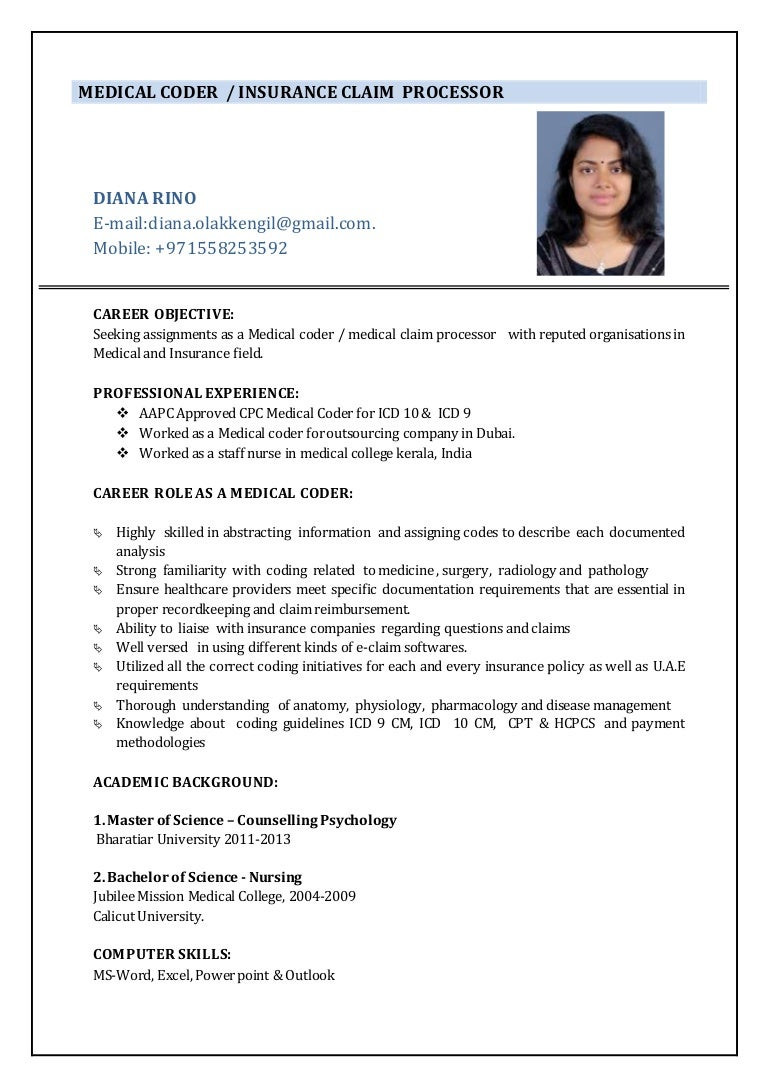 resume medical coder