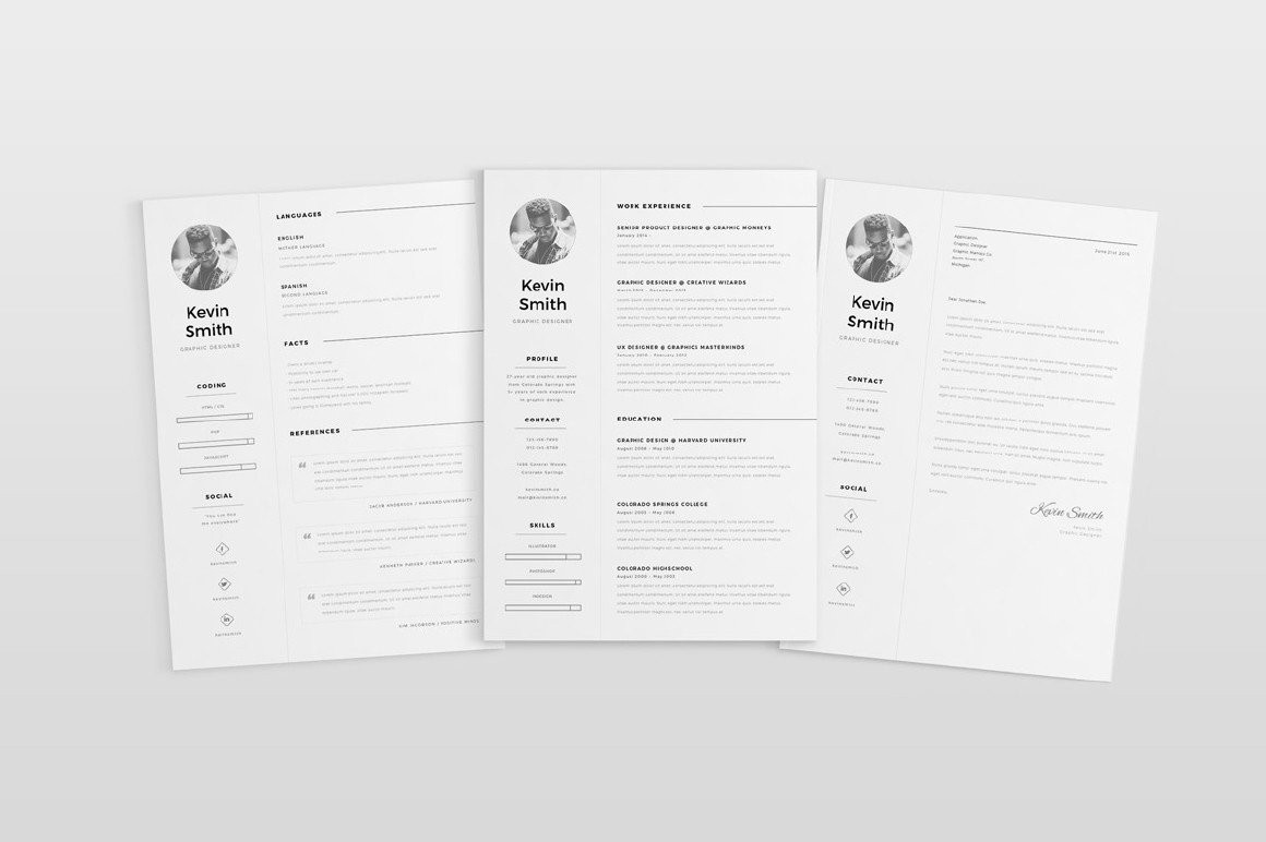 free clean and minimal resume template