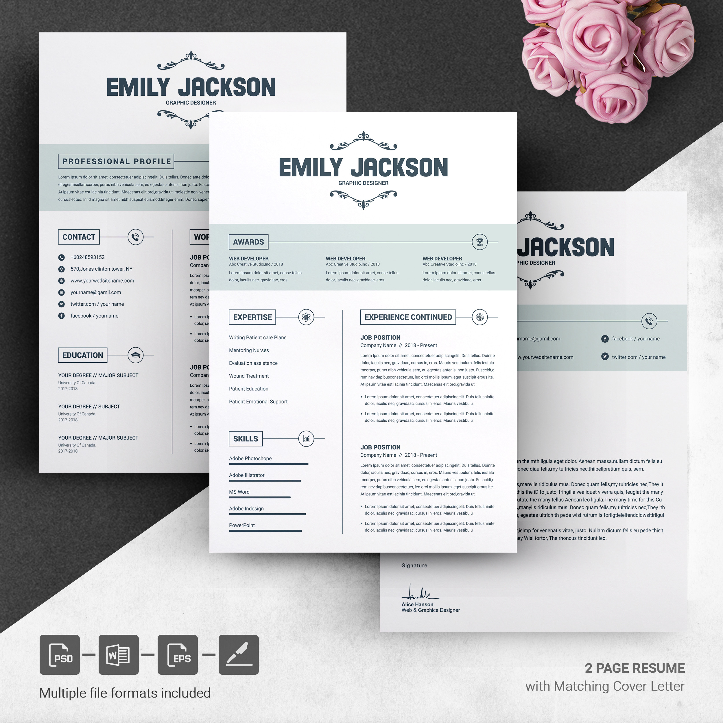 cv template with cover letter
