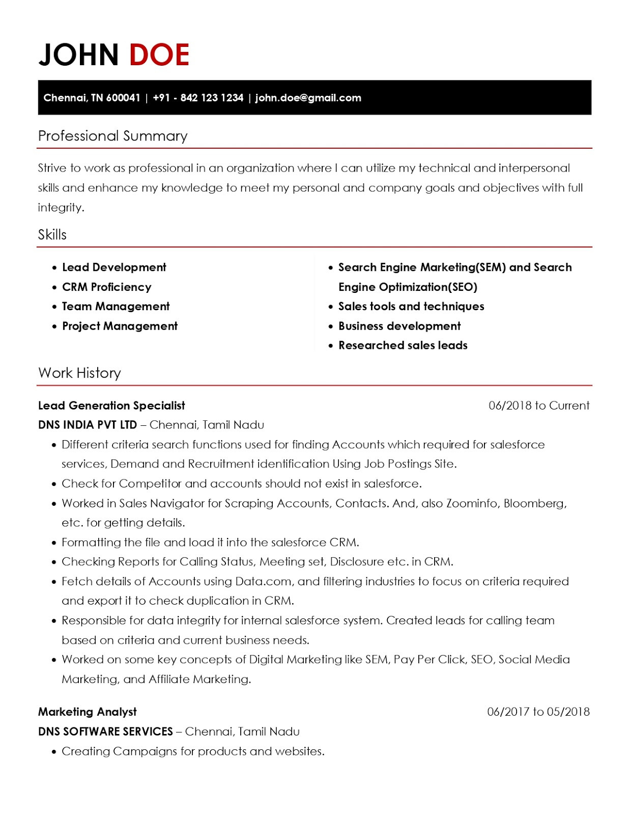 resume format in word freshers experiencedml