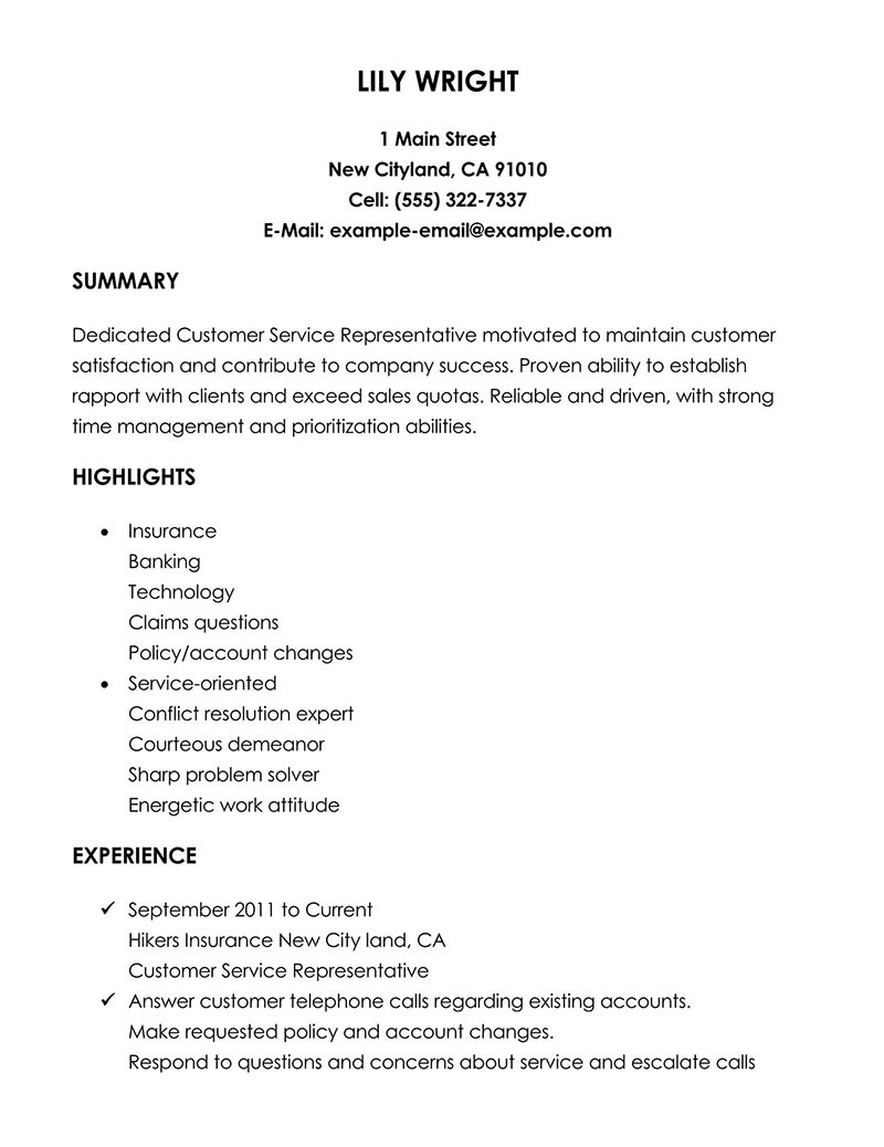 Sample Resume Customer Service Charter Template 34 Perfect Customer Service Resume Examples Guide and Tips