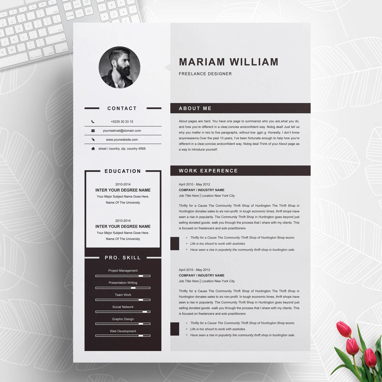 freelance graphic designer resume 2021